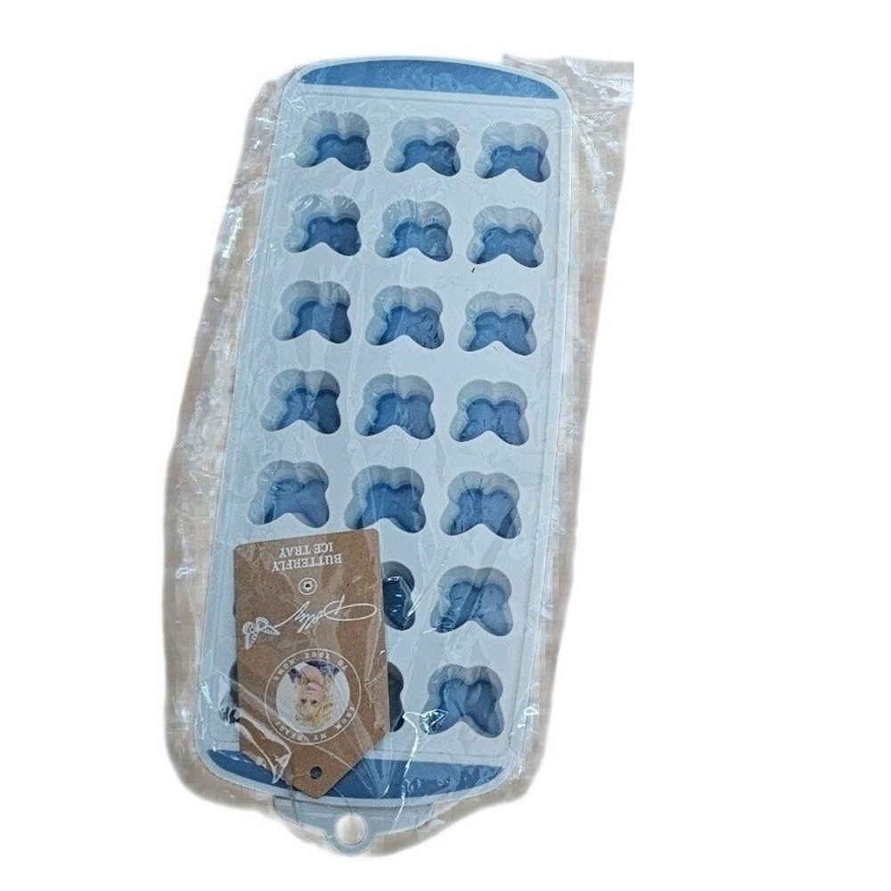 Dolly Parton Butterfly Ice Tray Light Blue White Silicone 18 Mold Kitchen #343